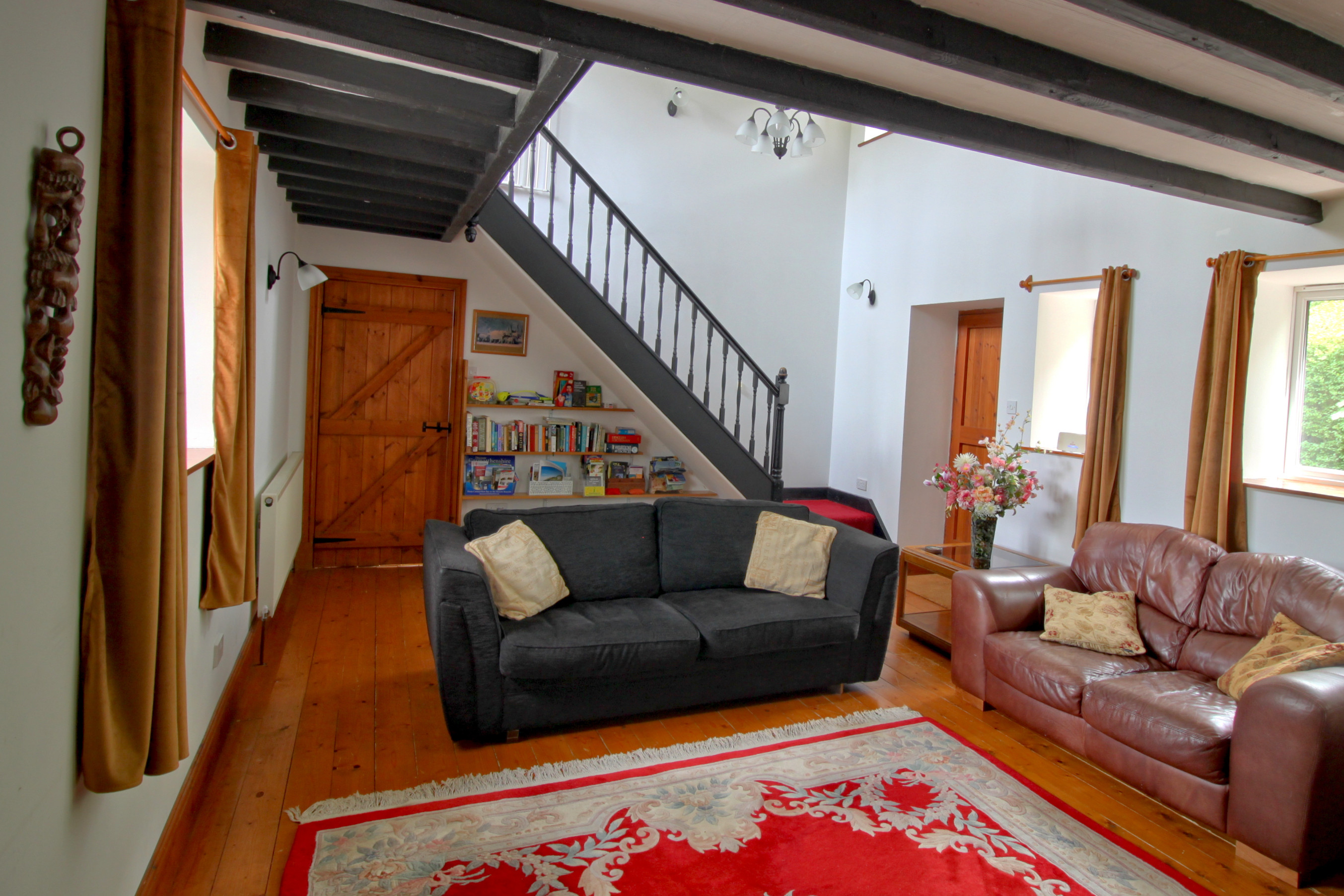 the spacious living room
