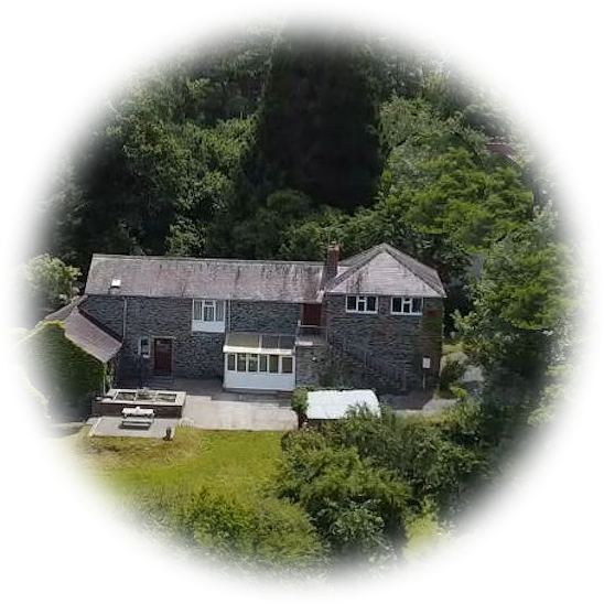 aerial view of barn